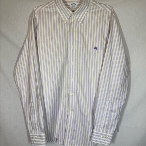 Brooks Brothers Other - Men’s Brooks Brothers Purple and White Striped Dress Shirt 100% Supima cotton.